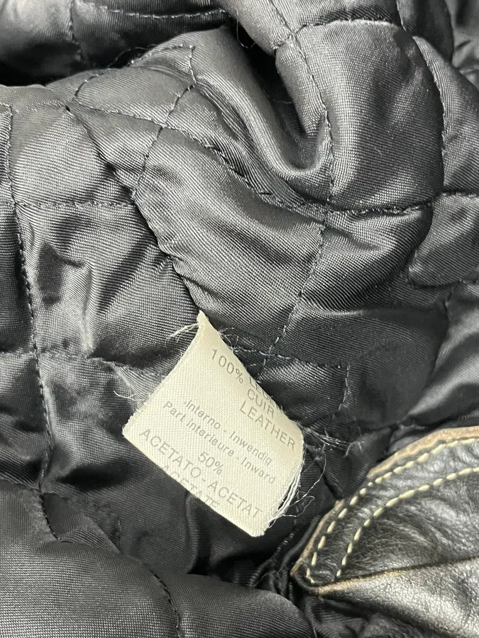 2000s Unlimited Archive Grey Eroded Leather Patina Trucker Jacket lCbWwyt 12