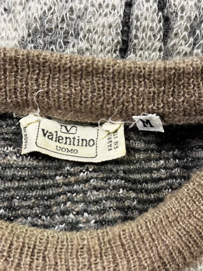 1990s Valentino Calm Fall Forest Cream Beige Sweater rJyXkIV 6