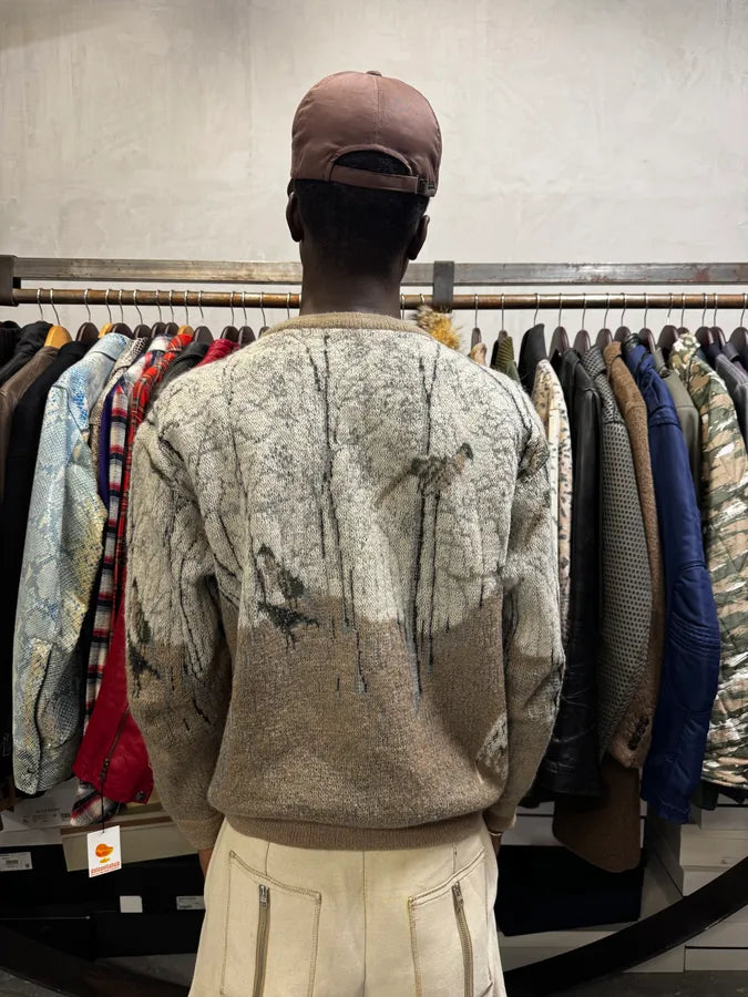 1990s Valentino Calm Fall Forest Cream Beige Sweater rJyXkIV 4