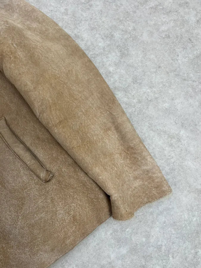 2000s Valentino Beige Shearling Leather Jacket aGIZEEA 8