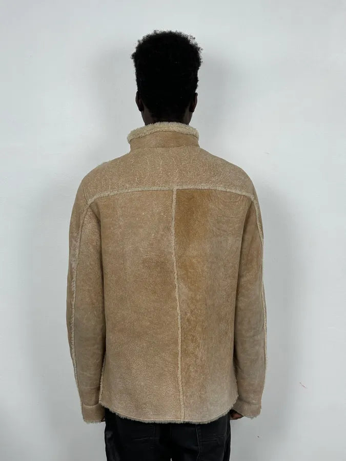 2000s Valentino Beige Shearling Leather Jacket aGIZEEA 2