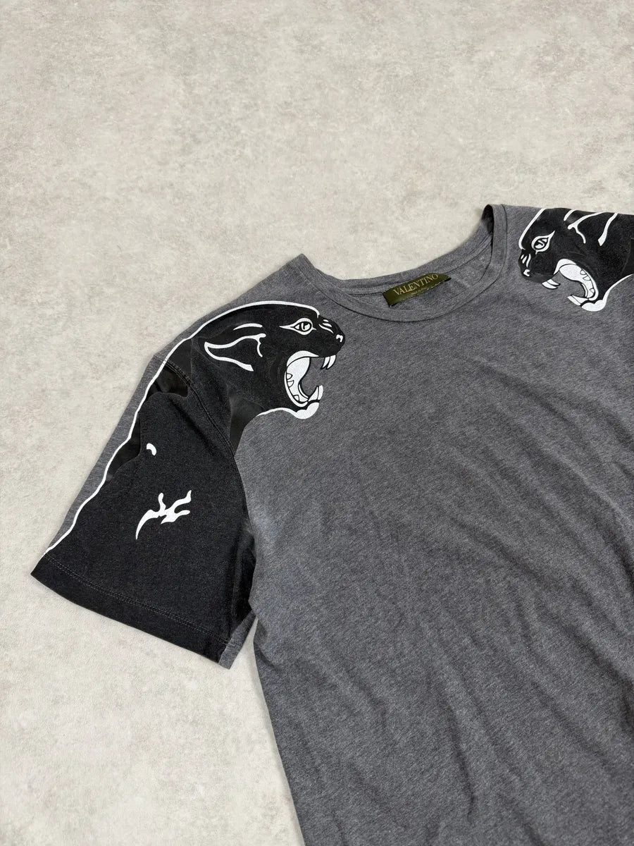 2000s Valentino Black Panther Grey T-Shirt kpyhtSb 2