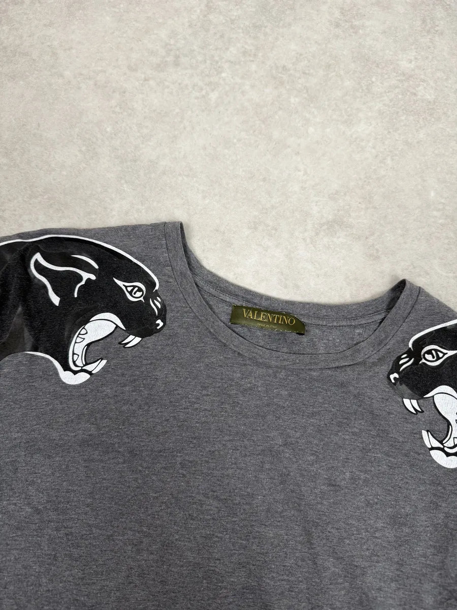 2000s Valentino Black Panther Grey T-Shirt kpyhtSb 3