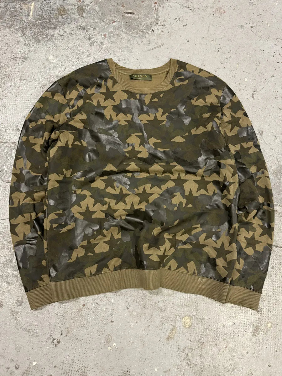 2000s Valentino Camo Stars Khaki Sweater FOBDDvZ 4