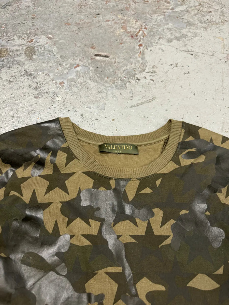 2000s Valentino Camo Stars Khaki Sweater FOBDDvZ 9