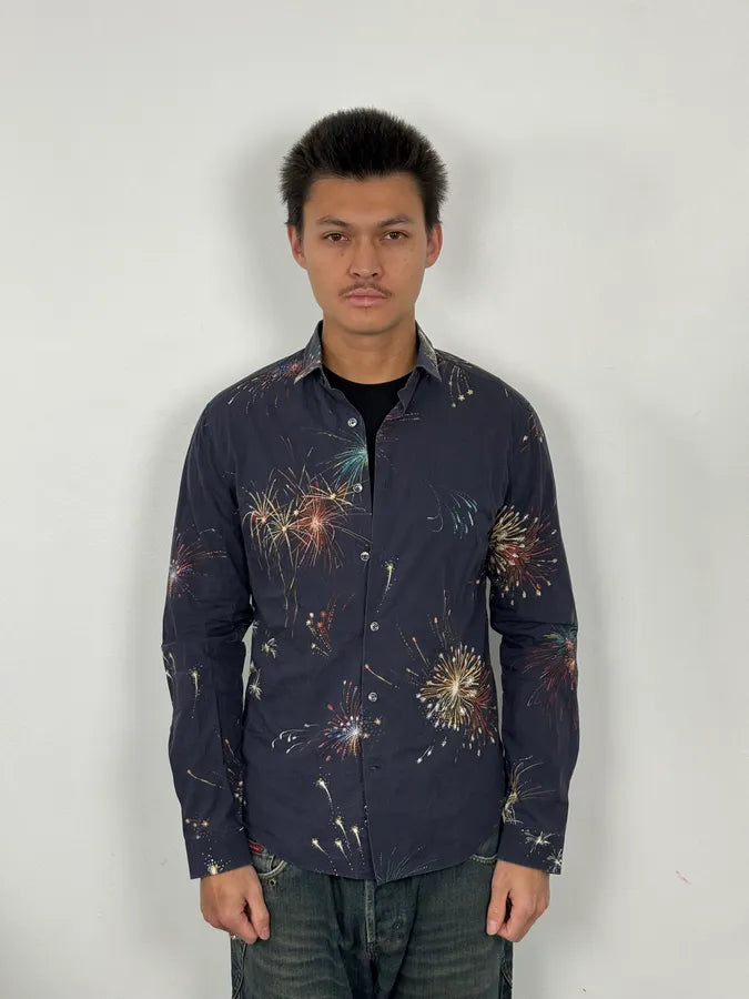2000s Valentino Fireworks Black Shirt HdFFRpN 1