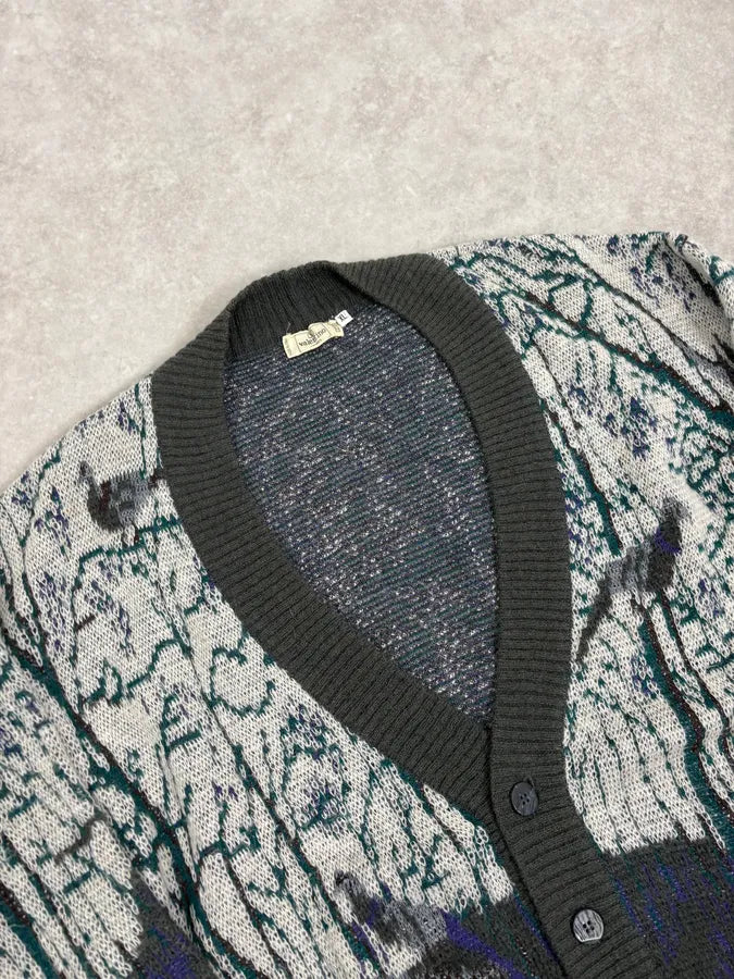 2000s Valentino Forest Hunt Black Wool Cardigan Sweater WnadkHj 4