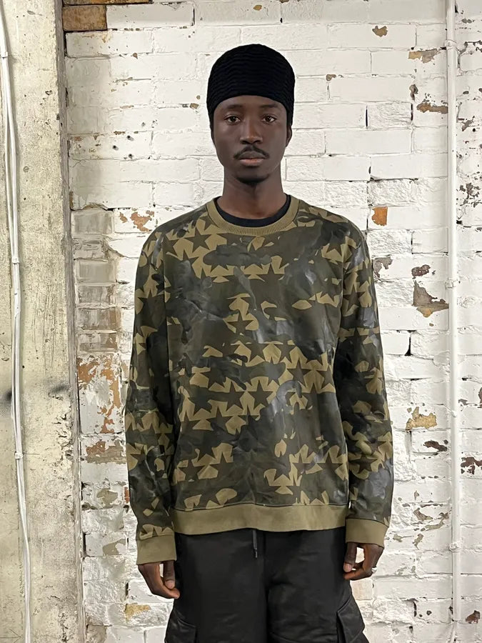 2000s Valentino Green Camo Stars Sweater JylxDkv 1