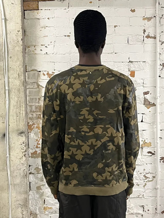 2000s Valentino Green Camo Stars Sweater JylxDkv 2