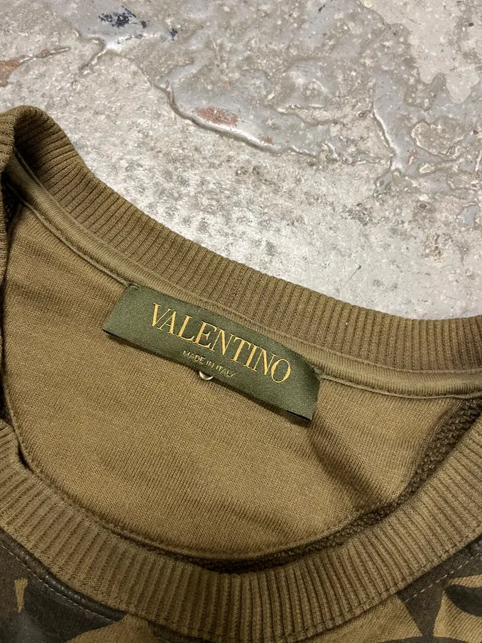 2000s Valentino Green Camo Stars Sweater JylxDkv 7