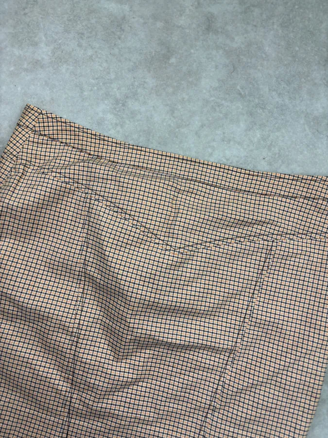 2000s Versace Beige Checkered Set Jacket & Skirt WmIUmwO 18
