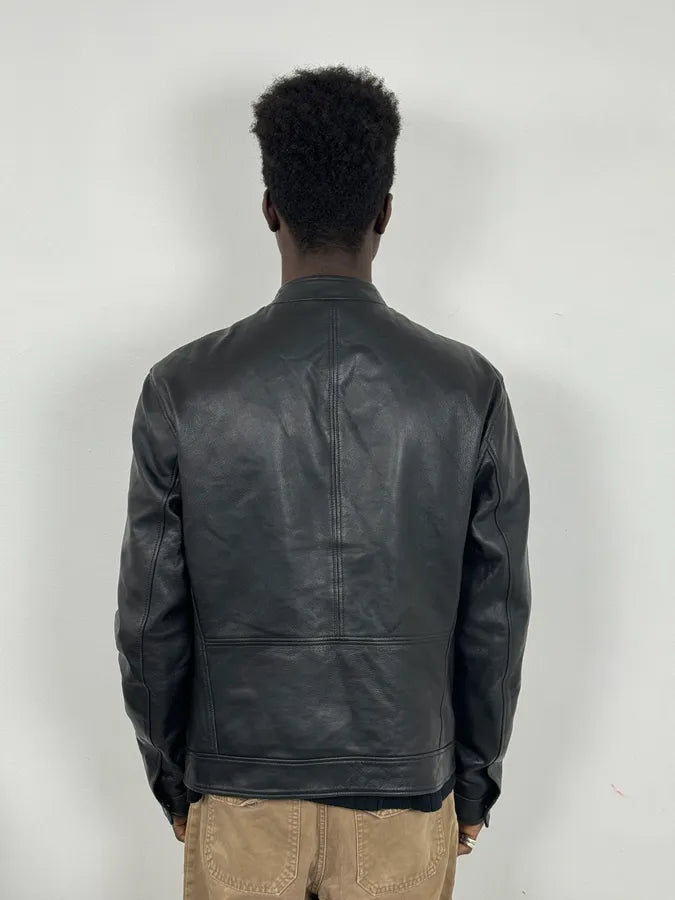 AW2017 Versace Biker Black Leather Jacket EZSDRaC 2