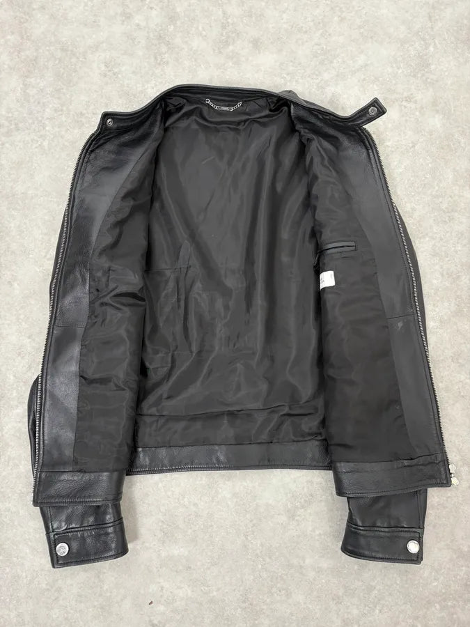 AW2017 Versace Biker Black Leather Jacket EZSDRaC 6