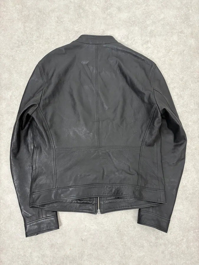 AW2017 Versace Biker Black Leather Jacket EZSDRaC 5