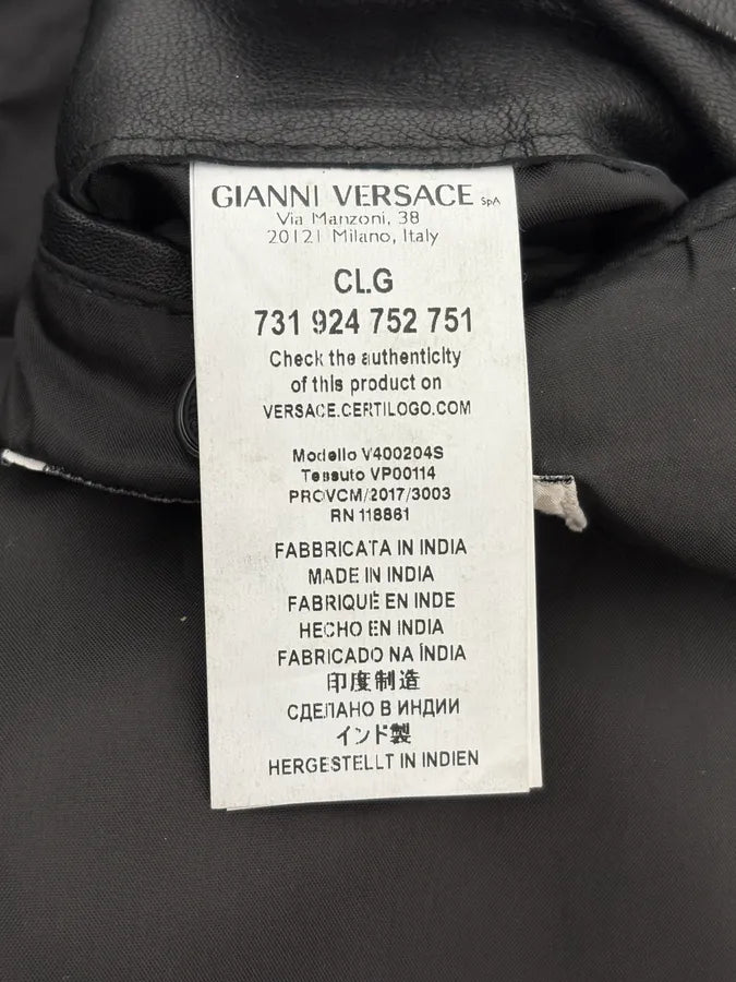 AW2017 Versace Biker Black Leather Jacket EZSDRaC 11