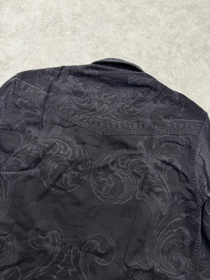 SS2017 Versace Black Baroque Floral Shirt TFhJdpU 5