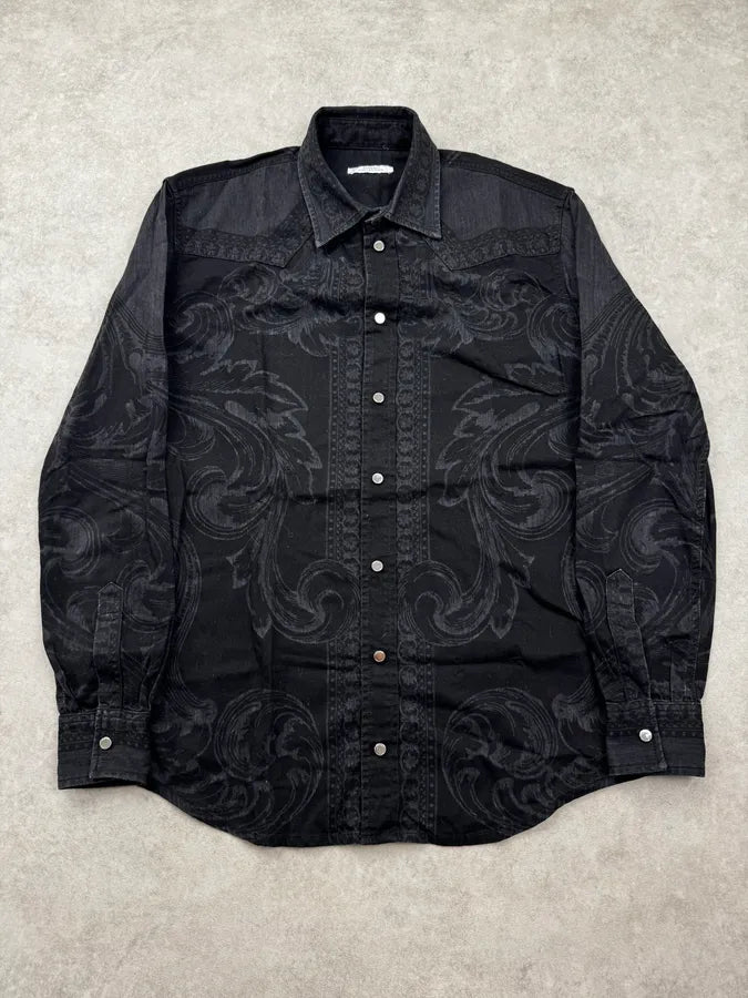 SS2017 Versace Black Baroque Floral Shirt TFhJdpU 0