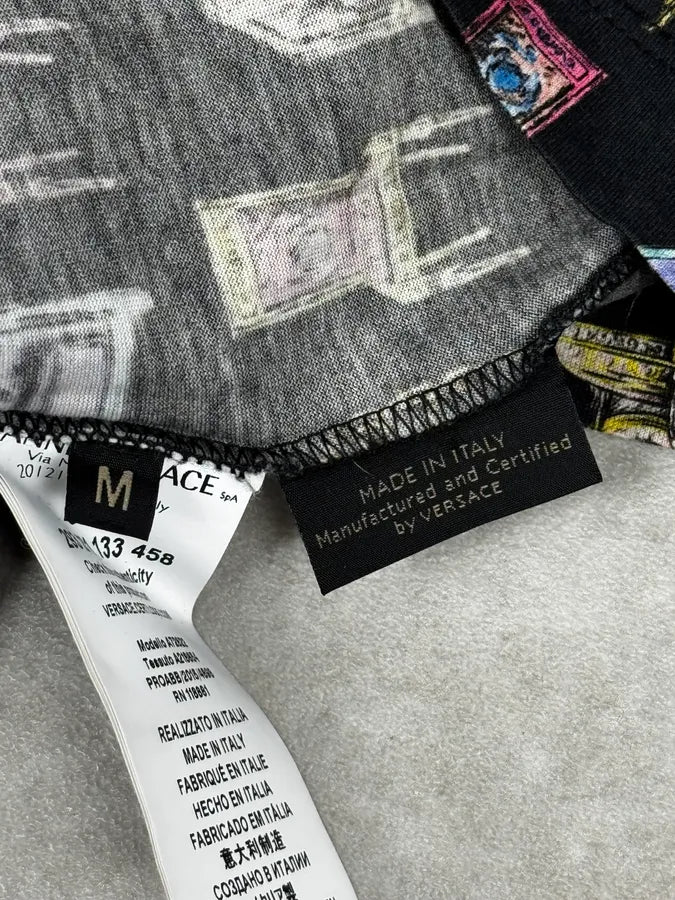 2000s Versace Black Comfortable Chairs T-Shirt IWJHXQX 9