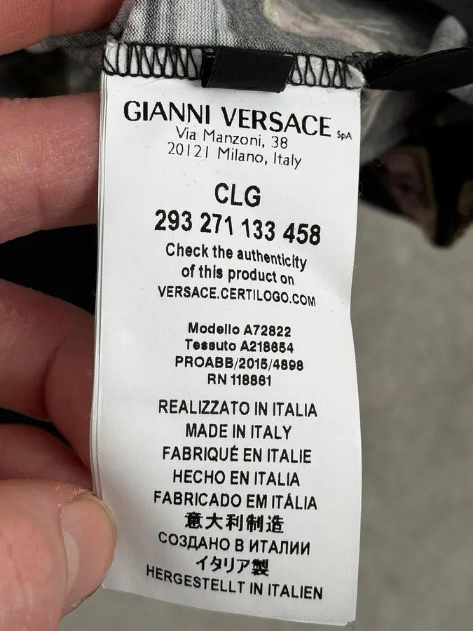 2000s Versace Black Comfortable Chairs T-Shirt IWJHXQX 10