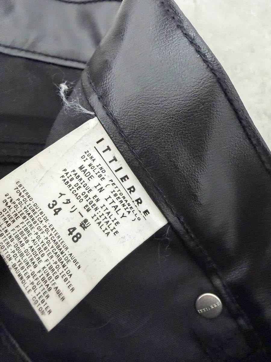 2000s Versace Black Cozy Faux Leather Pants  qJhSNLr 8