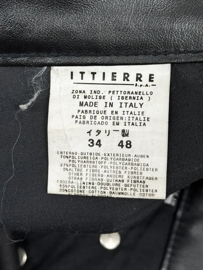 2000s Versace Black Eco Slim Leather Biker Pants UOtHzll 12