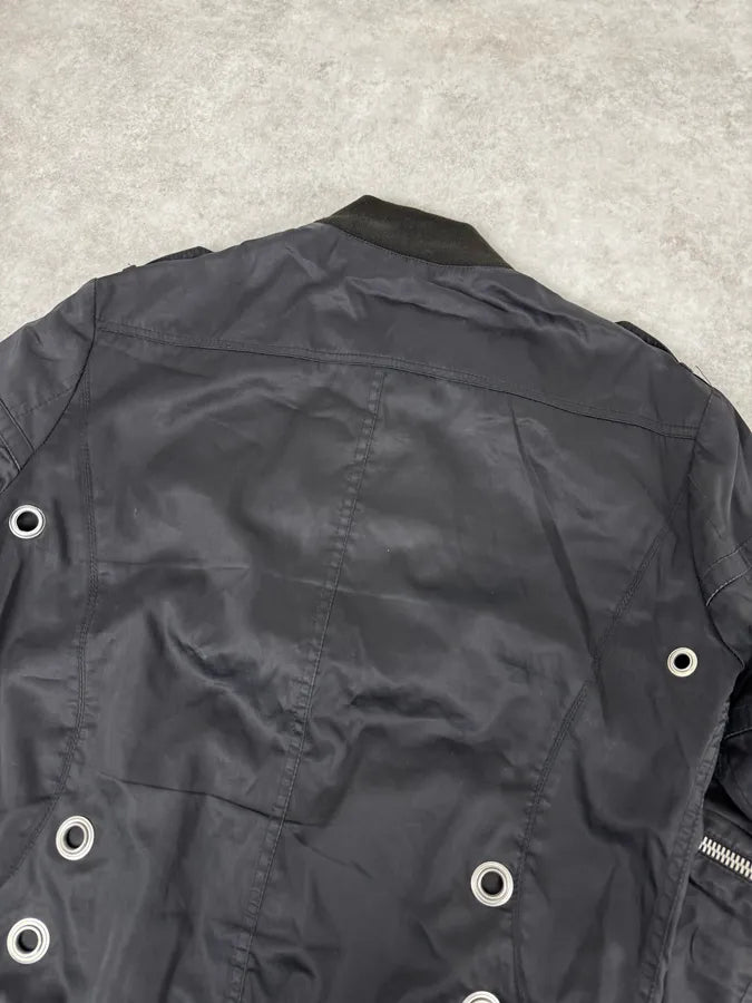 2000s Versace Black Eyelet Multi Zips Jacket pNZhqaT 5