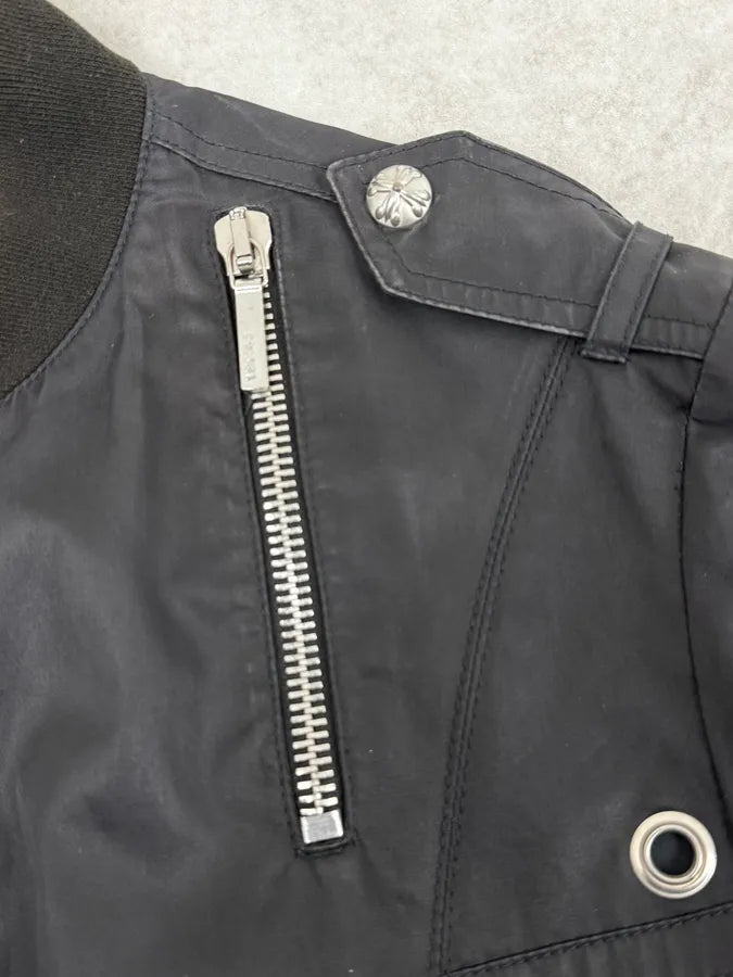 2000s Versace Black Eyelet Multi Zips Jacket pNZhqaT 10