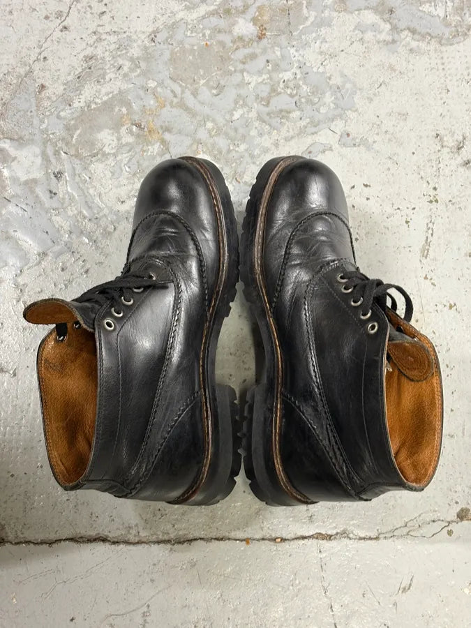 2000s Versace Black Leather Laced Boots jifuMAr 4
