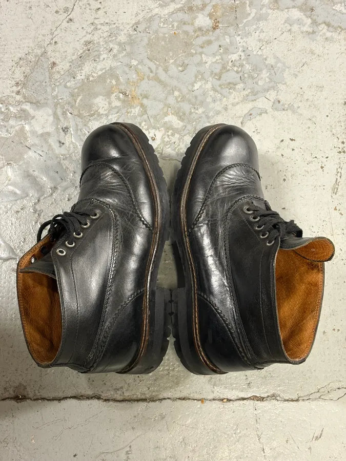 2000s Versace Black Leather Laced Boots jifuMAr 5
