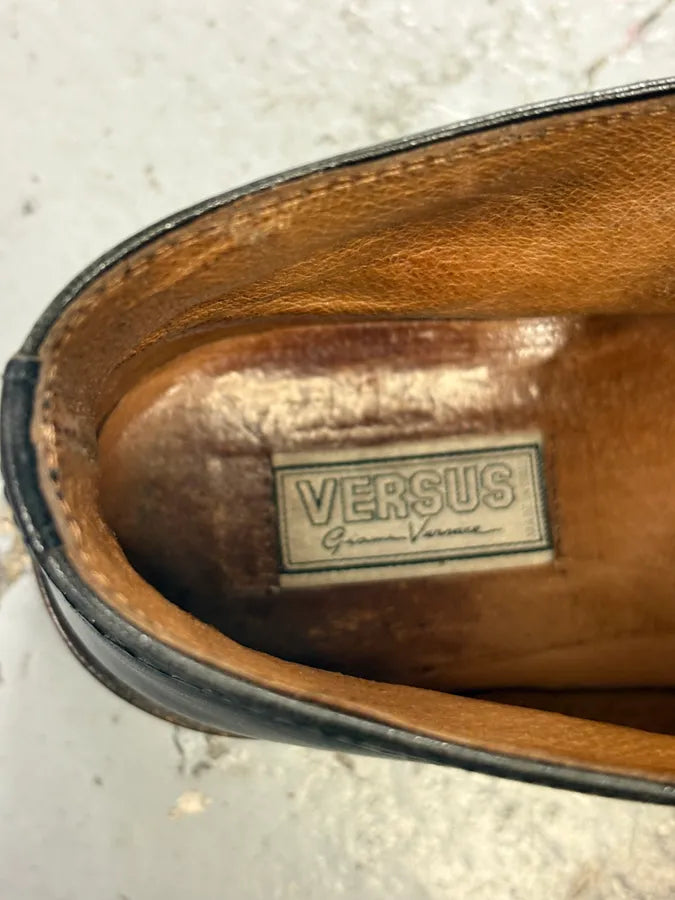 2000s Versace Black Leather Laced Boots jifuMAr 8