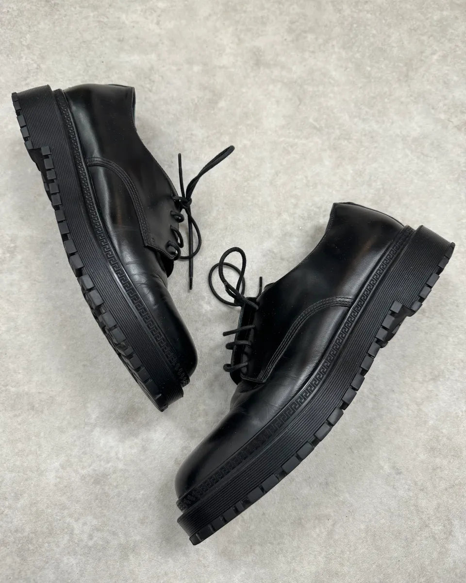 2000s Versace Black Leather Oxford Derby Boots  iqDciJz 2