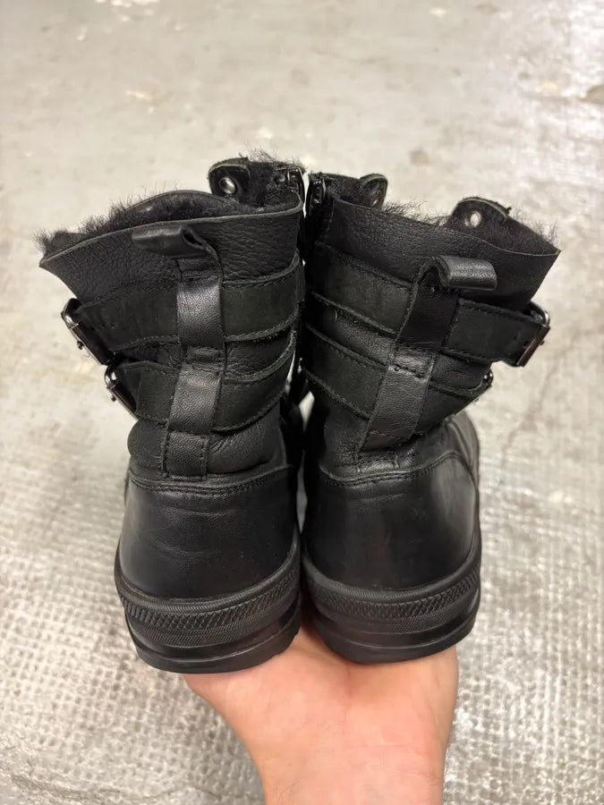 2000s Versace Black Leather Quilted High Sneakers (40eu/us7) yOBaVqi 6