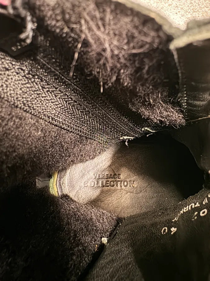 2000s Versace Black Leather Quilted High Sneakers (40eu/us7) yOBaVqi 8