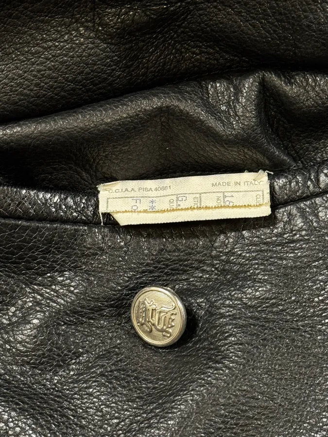 2000s Versace Black Leather Zip Utility Jacket NVOmRXC 9