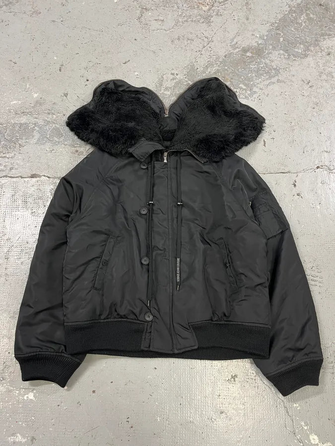 2000s Versace Black Military M1 Bomber Jacket (L) PekkRtQ 0