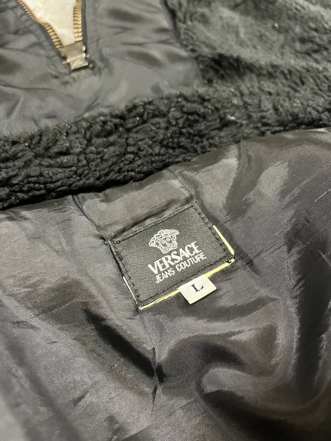 2000s Versace Black Military M1 Bomber Jacket (L) PekkRtQ 14