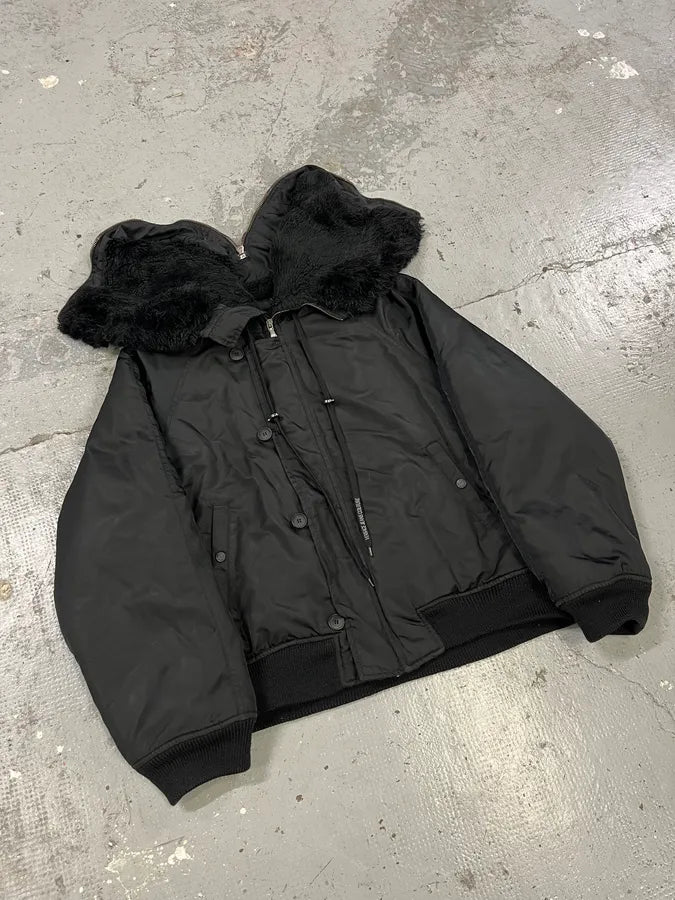 2000s Versace Black Military M1 Bomber Jacket (L) PekkRtQ 4