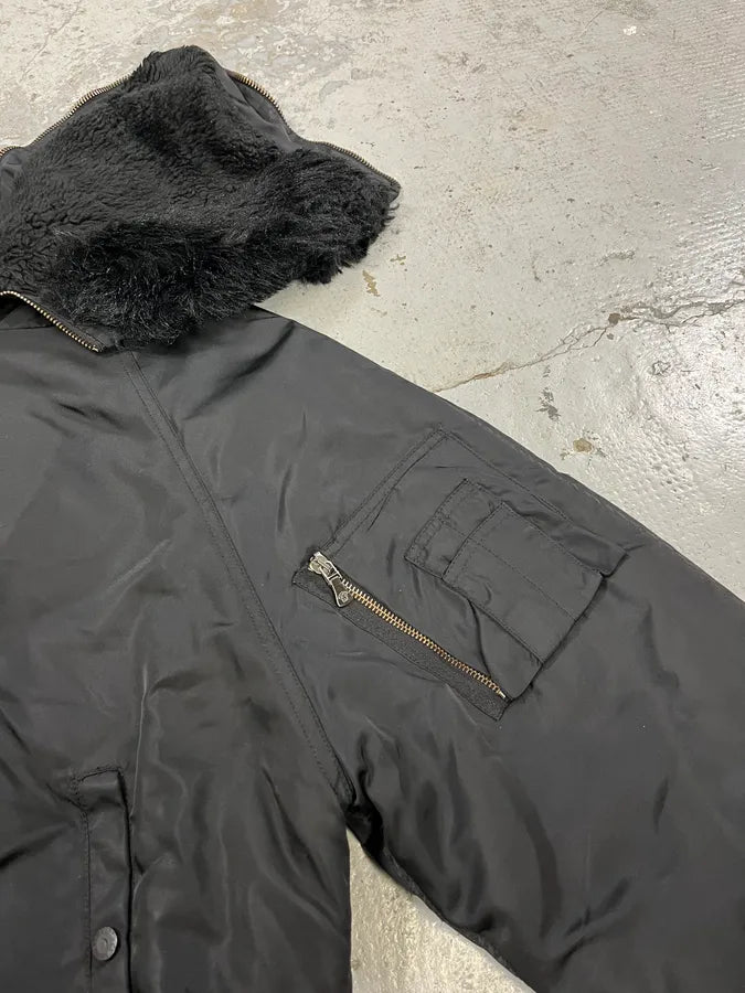 2000s Versace Black Military M1 Bomber Jacket (L) PekkRtQ 9