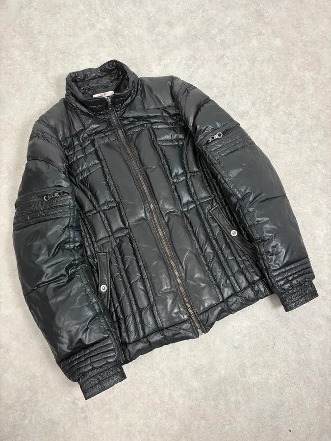 2000s Versace Black Puffer Bomber Jacket GJppAwu 3