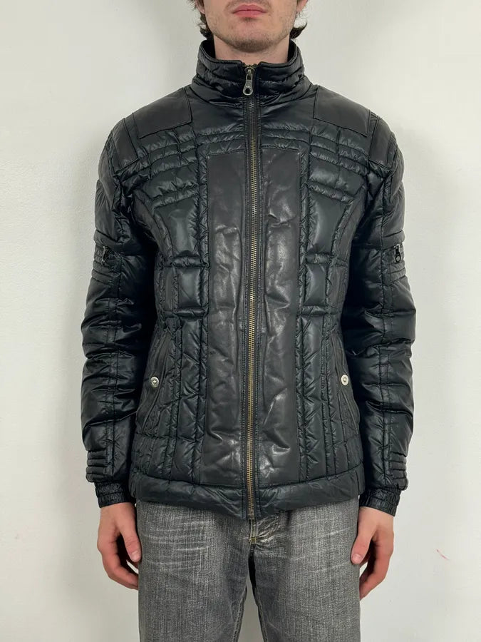 2000s Versace Black Puffer Bomber Jacket GJppAwu 1