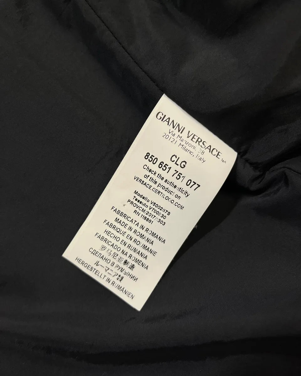 2000s Versace Black Quilted Hooded Jacket rUAoomj 10