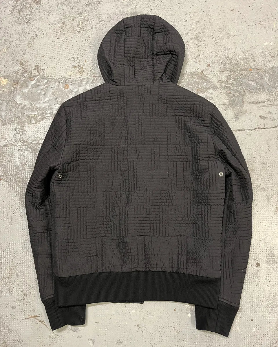 2000s Versace Black Quilted Hooded Jacket rUAoomj 7