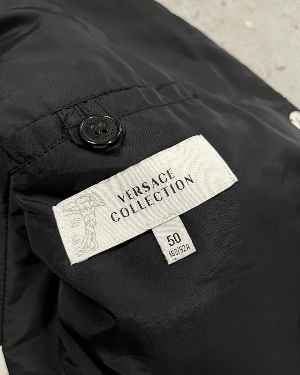 2000s Versace Black Quilted Hooded Jacket rUAoomj 9