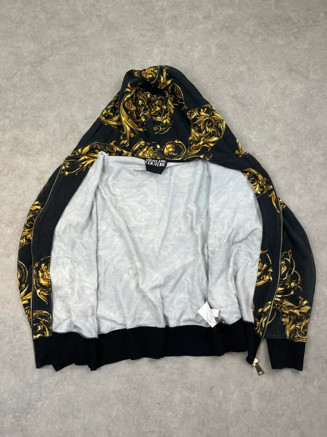 2010s Versace Black Royal Golden Baroque Zip-up Hoodie TLTvllz 7