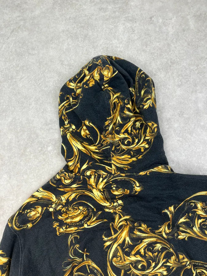 2010s Versace Black Royal Golden Baroque Zip-up Hoodie TLTvllz 5