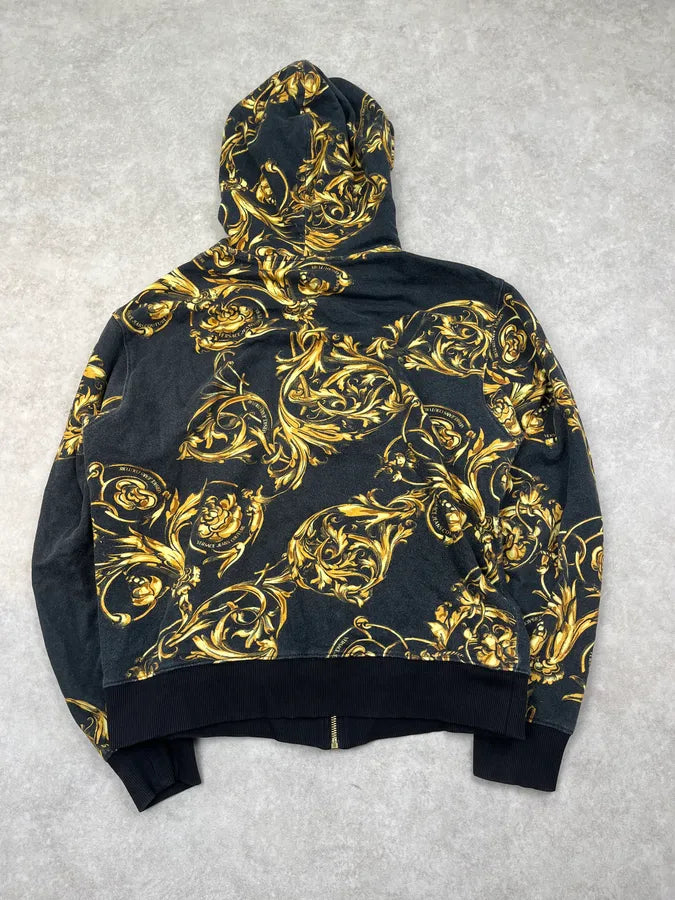2010s Versace Black Royal Golden Baroque Zip-up Hoodie TLTvllz 4