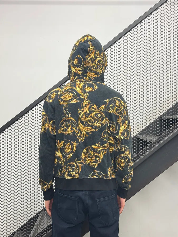 2010s Versace Black Royal Golden Baroque Zip-up Hoodie TLTvllz 2
