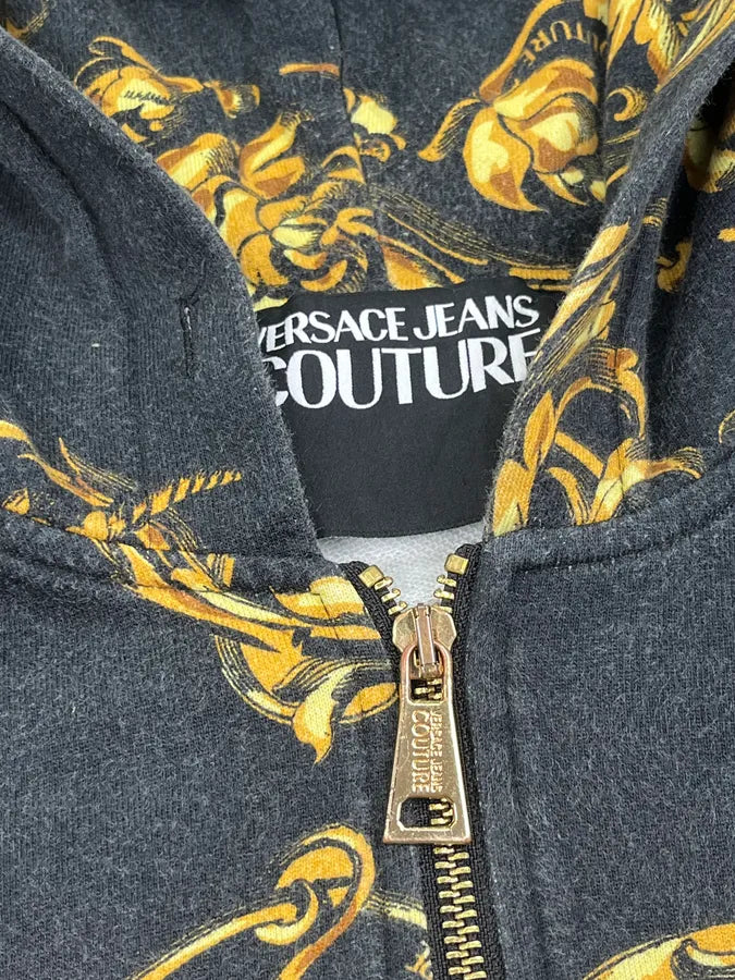 2010s Versace Black Royal Golden Baroque Zip-up Hoodie TLTvllz 6