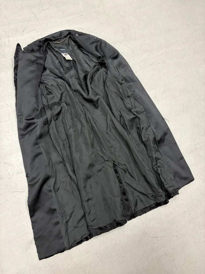 2000s Versace Black Royal Velvet Long Coat CjIIbnP 6