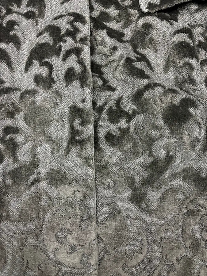 2000s Versace Black Royal Velvet Long Coat CjIIbnP 8